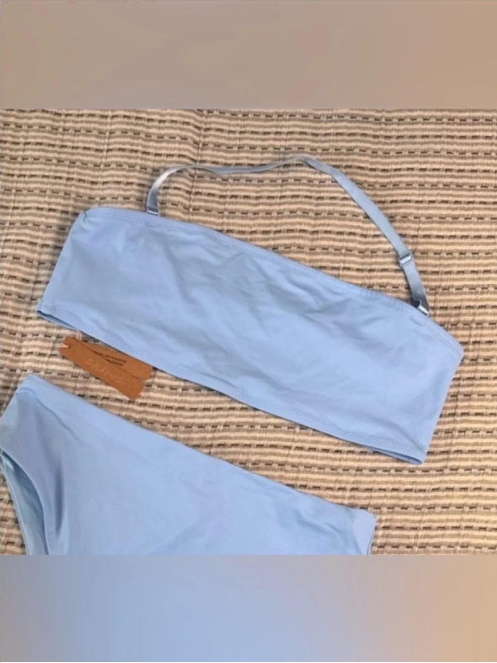 Skims Swim Bandeau Bikini Top Iris Blue NEW
